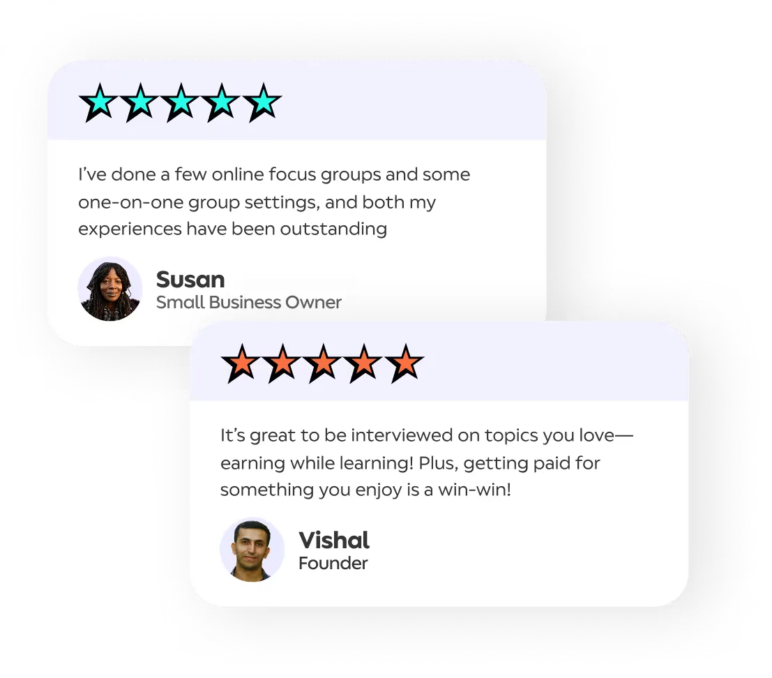 Participant review showing earnings from research studies