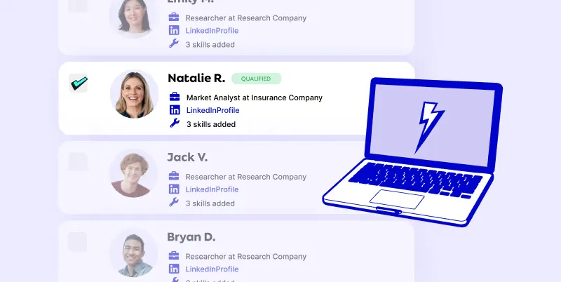 Usability testing workflow cards