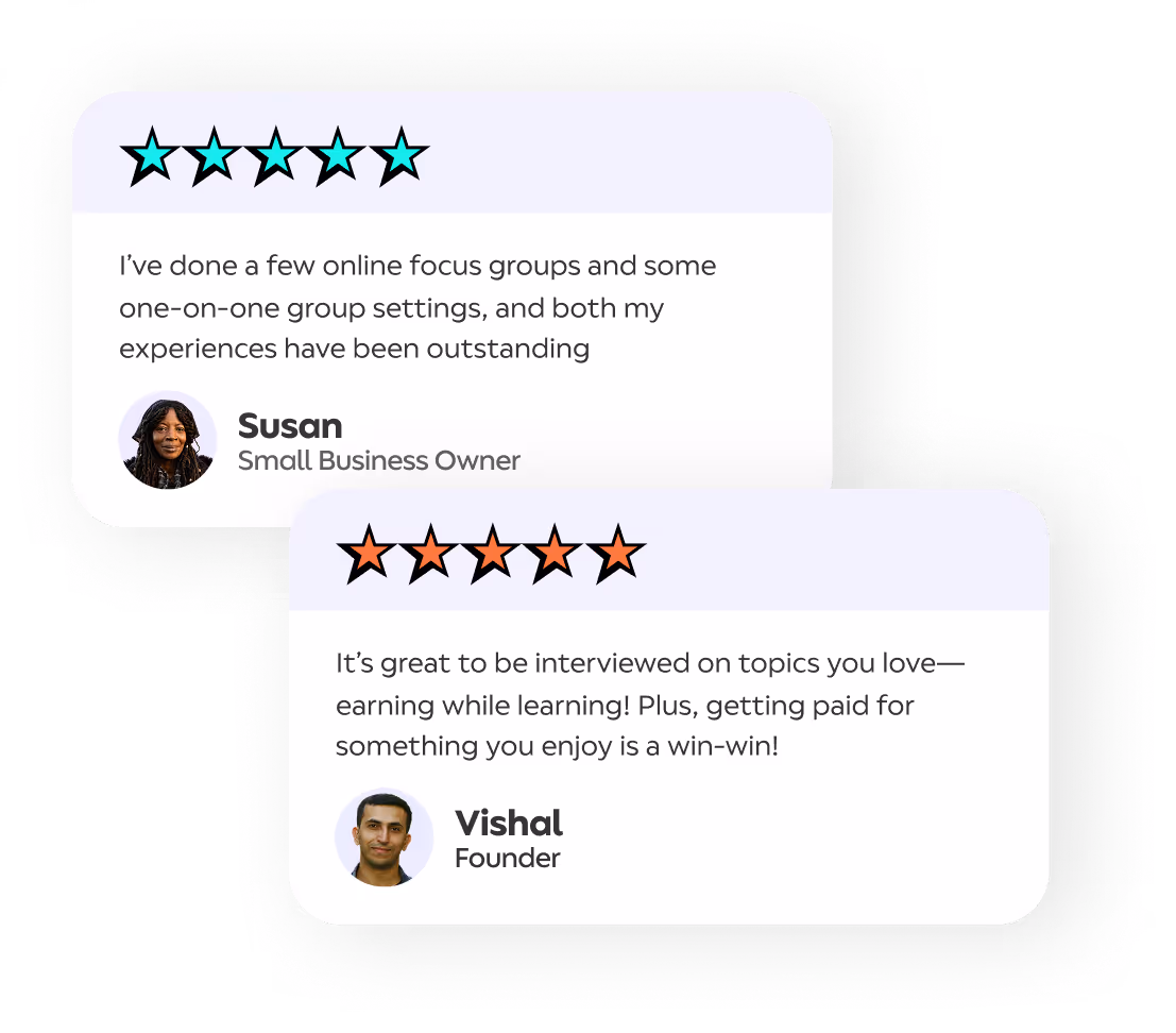 Respondent participant reviews and earnings