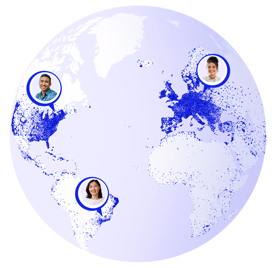 Illustration showing global survey audience coverage