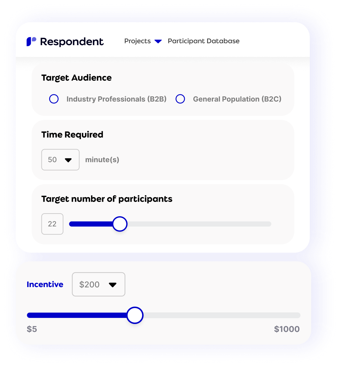 Respondent incentive guidance and project overview