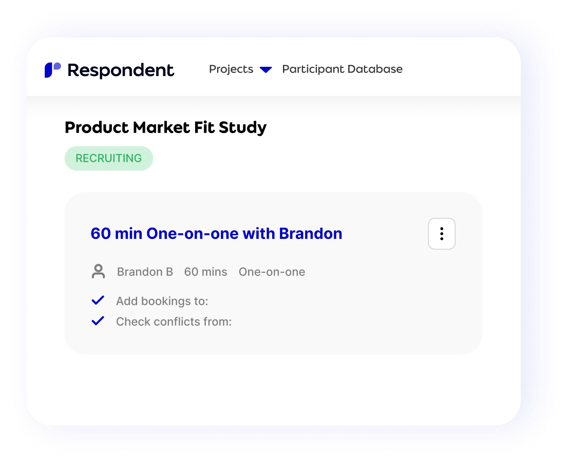 Respondent moderated interview project setup