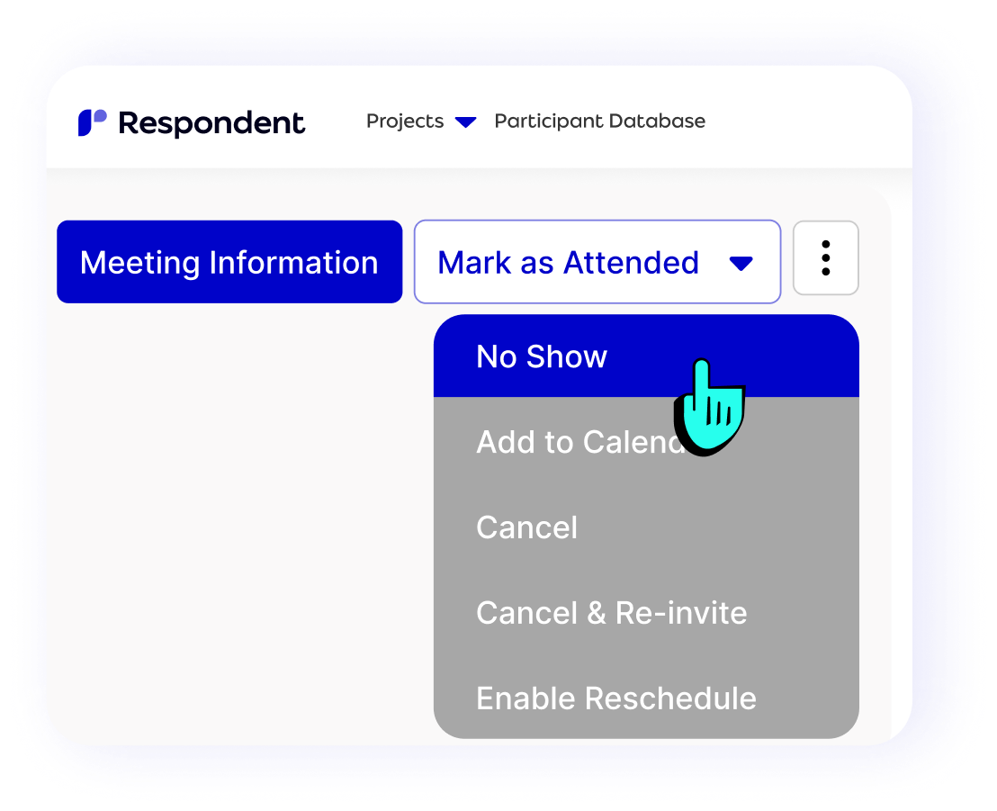 Respondent applicant management screen