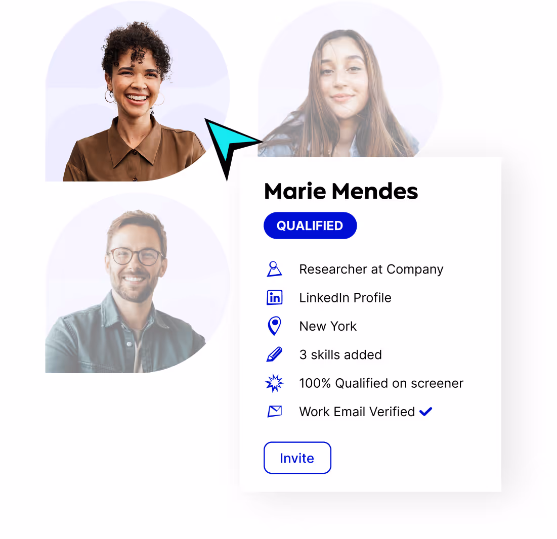 Respondent participant profile dashboard